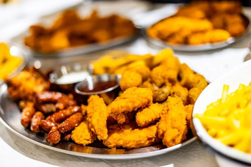 Chicken goujons and chips