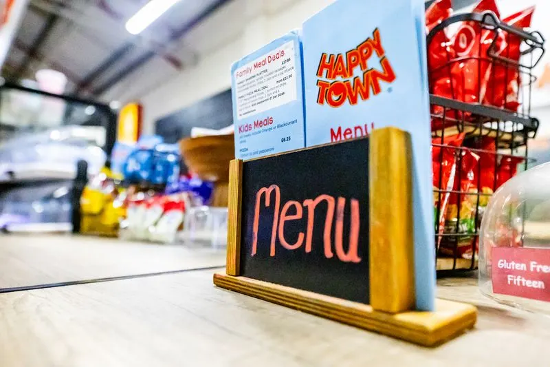 The café menu board